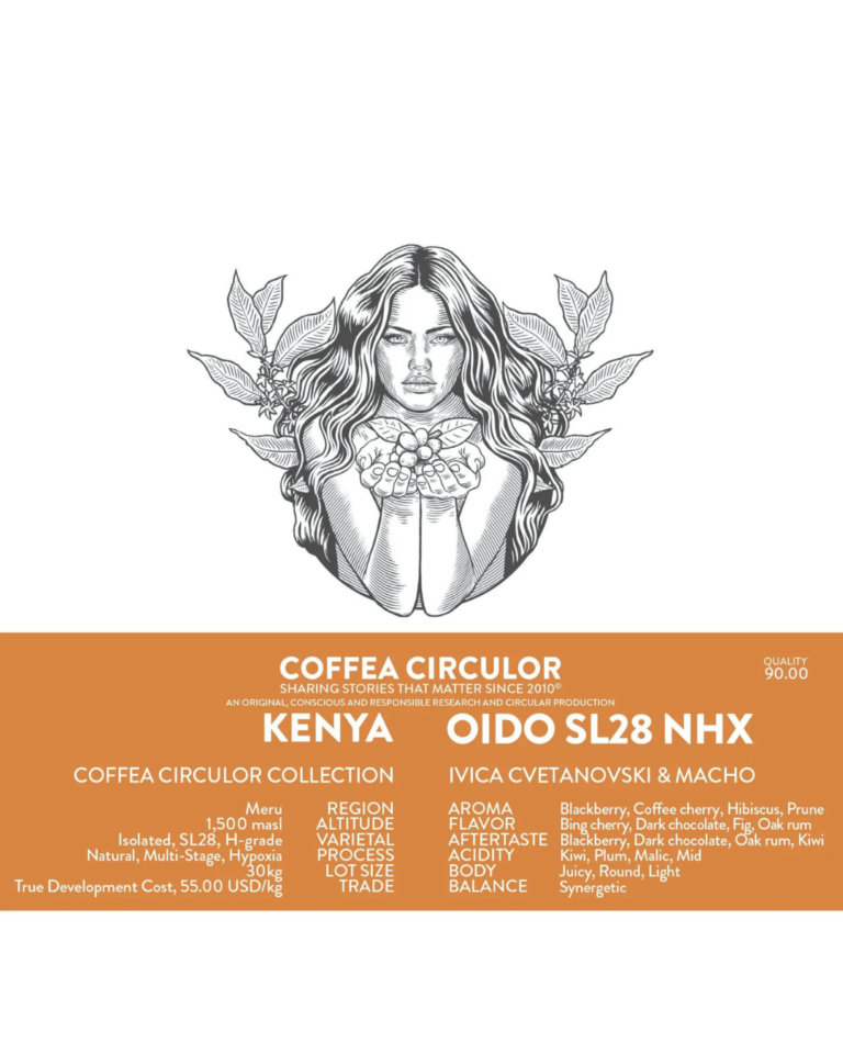 Cafea de specialitate - Coffea Circulor - KENYA Coffea Circulor Oido Isolated SL28 Natural Multi-Stage Hypoxia NHX