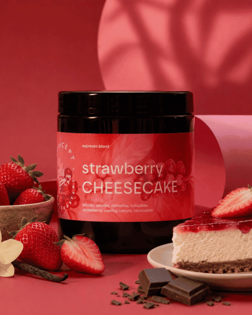 Cafea de specialitate Concept Coffee Strawberry Cheesecake blend espresso co-fermentat cu căpșuni Colombia Brazilia