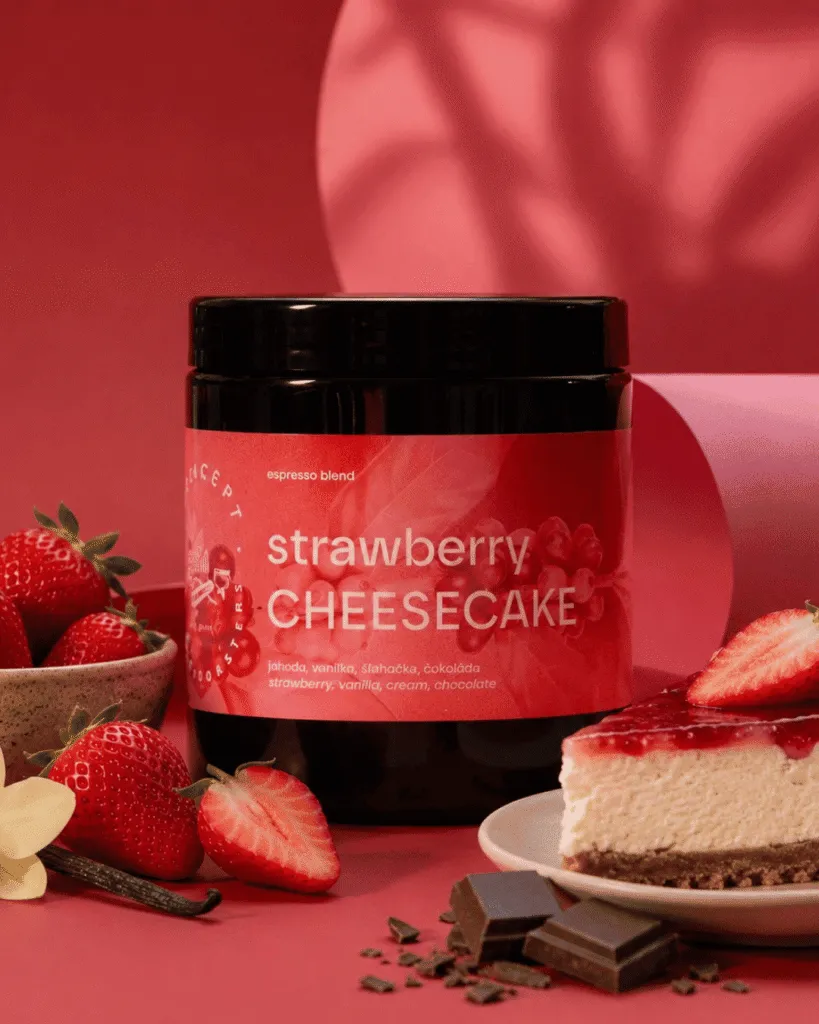 Cafea de specialitate Concept Coffee Strawberry Cheesecake blend espresso co-fermentat cu căpșuni Colombia Brazilia