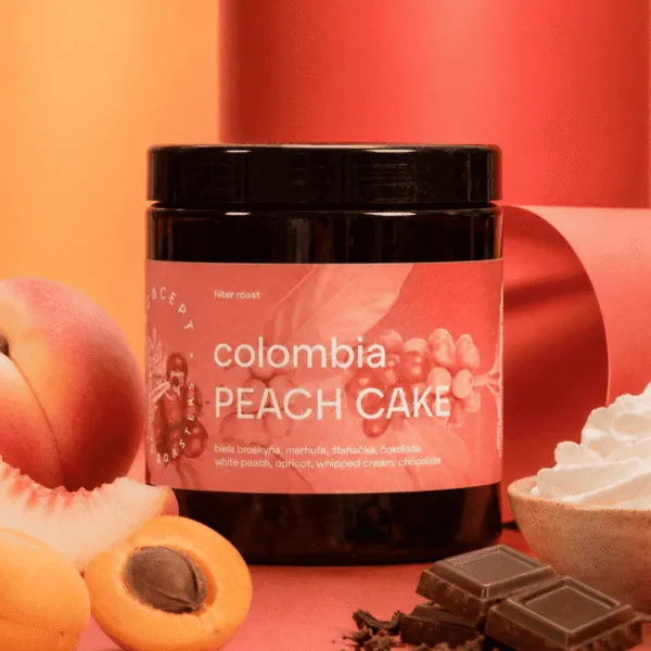 Cafea de specialitate Concept Coffee Peach Cake Colombia Huila co-fermentat cu piersică – note de piersică albă, caisă și frișcă